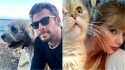 Celebridades que optaram por adotar cães e gatos de abrigos. (Foto: Instagram/liamhemsworth | Instagram/Taylor Swift)