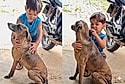 “É meu amor, minha Tiquinha”: Menino abraça cachorrinha da família e faz declaração que derrete corações