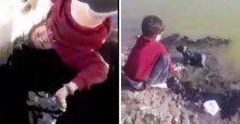 Menino entra de cabeça pra baixo em poço de petróleo para resgatar cachorro (veja vídeo)