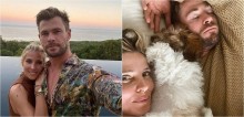 Esposa do ator Chris Hemsworth, o Thor, compartilha foto do astro tirando uma soneca com o cão do casal