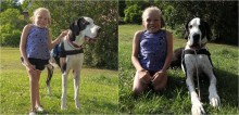 Com apoio de cão de terapia, criança com doença degenerativa consegue andar, nadar e andar de bicicleta