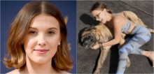 Millie Bobby Brown perde seu cão mastiff inglês de 9 anos e atriz se despede com texto emocionante no Instagram
