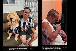 Internautas compartilharam imagens de seus pais com os pets que eles não queriam.