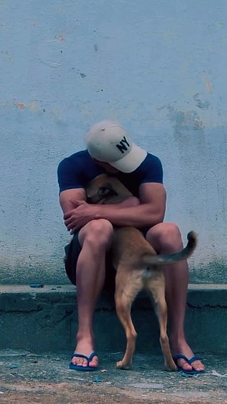 Vittor não resistiu e adotou o cão.