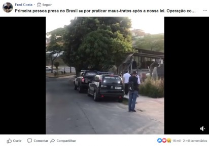 Momento em que o Deputado Federal Fred Costa e a Polícia Civil chegam no local para resgatar os animais. (Foto: Reprodução Facebook/Fred Costa)