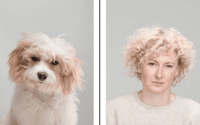 A cor do pelo do cachorro é igual a cor do cabelo da sua dona. (Foto: Instagram/gezgethings) 