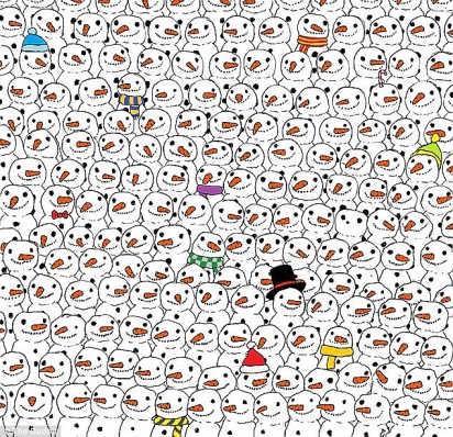 Desafio: encontrar o panda em meio aos bonecos de neve. (Foto: The Dudolf)