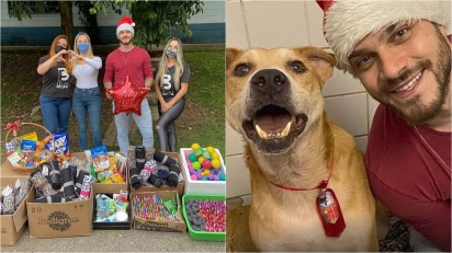 Felipe Becari, ativista da causa animal, doa centenas de brinquedos a cães de abrigo em SP. (Foto: Facebook/@felipebecarisp)