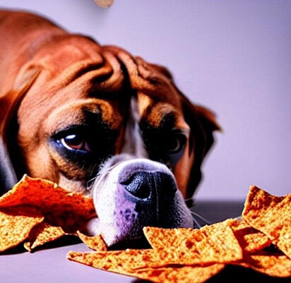 Cães não podem comer Doritos em excesso.