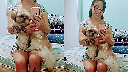 Cão shih-tzu ajuda criança a cuidar de mãe com doença rara.