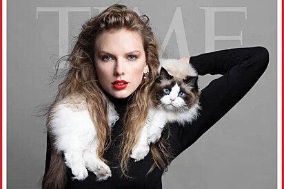 Ao ser nomeada ‘Personalidade do Ano’ pela revista Time, Taylor Swift faz um pedido especial: “Posso trazer meu gato?”