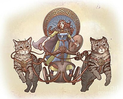 Na cultura Viking, dar um gato de presente de casamento é uma homenagem à Freyja, deusa da fertilidade.