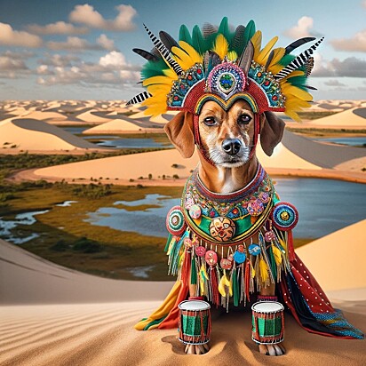 Cachorro representando o estado do Maranhão.