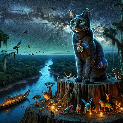 O gato que representa o estado do Amazonas.