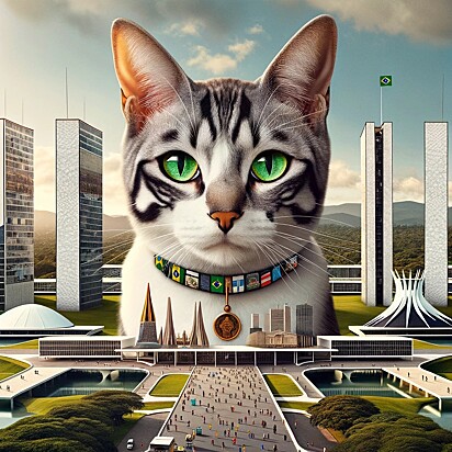 O gato que representa o Distrito Federal.