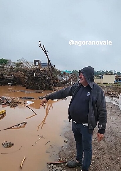 Caetano Giovanella perdeu tudo na enchente.