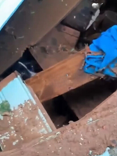 Um cachorrinho ficou 10 dias soterrado na residência em que morava no município de Veranópolis, Rio Grande do Sul.