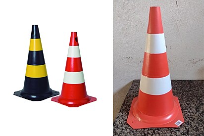 Cone de trânsito tradicional para cães de grande porte.