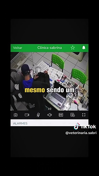 O furto foi flagrado por câmeras de segurança.