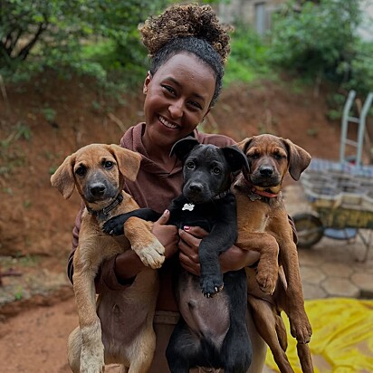 Malaika ficou com 3 dos oito filhotes.