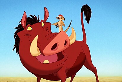 Timão e Pumba são um sucesso da Disney.