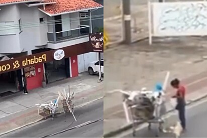 De longe, câmera registra o que morador de rua fez para cão abandonado e atitude chama atenção.