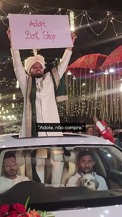 O noivo deu uma aula de conscientização. 