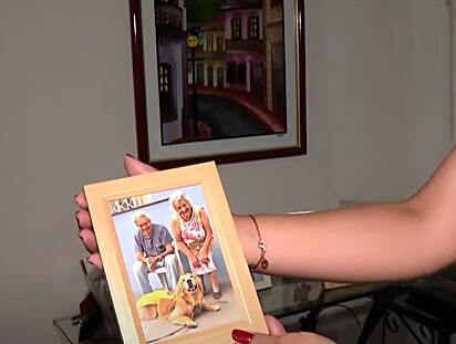 Na sala de casa, os avós têm uma foto com a netinha.