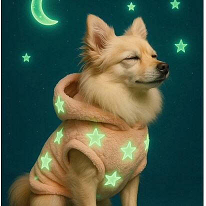 Pijama que brila no escuro. Roupinha de cachorro para usar no frio.