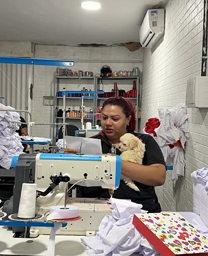 Jacqueline Bahls ganhou uma cachorrinha da sua chefe.