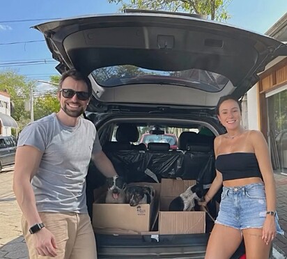 Jayme e Caroline resgataram todos os filhotes.