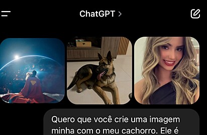 Envie as imagens no ChatGPT com um comando em texto.