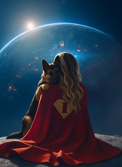 Imagem da internauta Ingrid com sua cachorrinha. 