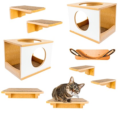 Playground para gatos com nove peças (R$ 378,16).