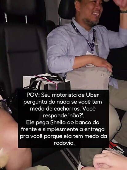 Os passageiros adoraram a companhia de Sheila.