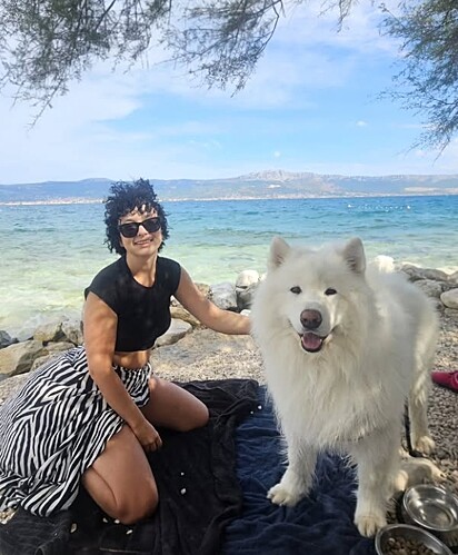 Leo, já na praia. 