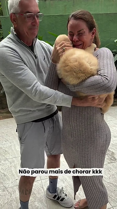 Christianne ficou muito emocionada com a surpresa da família.