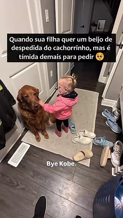 A menininha é tímida.
