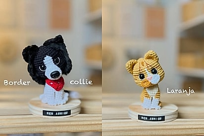 Alguns dos amigurumis de pets.