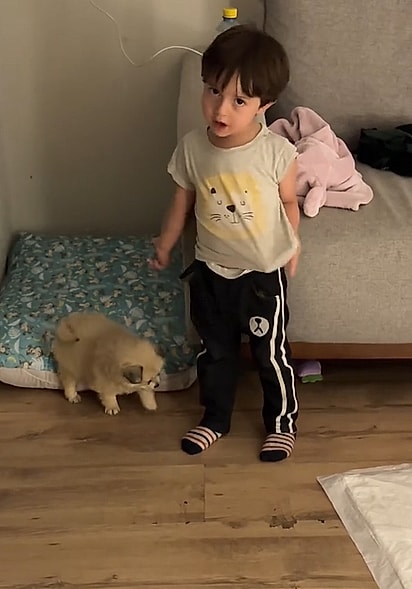 Joseph e o seu amiguinho de quatro patas.