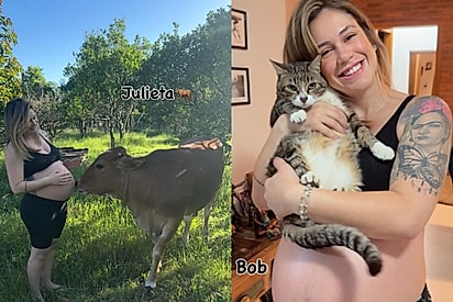 Roberta, poucos dias antes de ganhar o bebê.