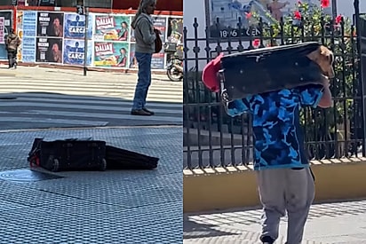 Cachorro é encontrado em mala lacrada abandonada em lixeira