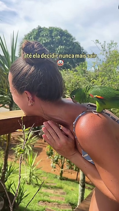 Em um primeiro momento a mulher achou fofo.