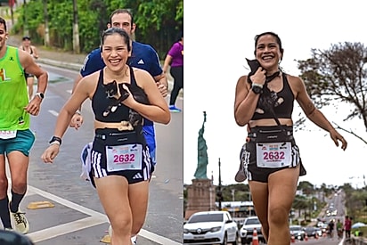 “Nosso pequeno e valioso troféu”: em meio à prova, corredora resgata gatinho e corre 8 km com ele no colo