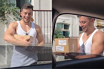 Com sorriso no rosto, médico não consegue parar de sorrir ao conhecer seu futuro melhor amigo.