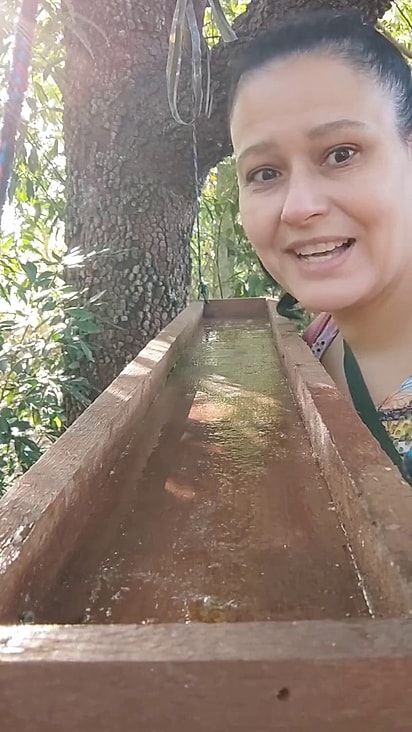 A estudante incentiva a preservação da fauna.