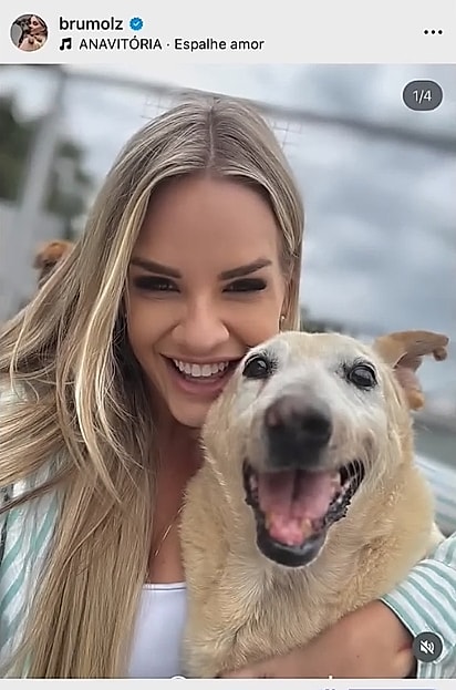 A protetora Bruna Molz compartilhou uma foto do cachorro em seu Instagram.