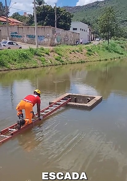 O Corpo de Bombeiros realizou o resgate do marreco com rapidez e cuidado.
