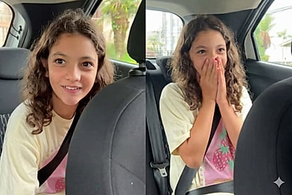 “É um cachorro?”: Menina parece não acreditar que, no seu aniversário de 10 anos, ganharia a melhor amiga dos seus sonhos