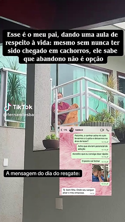 O pai apoiou a filha.